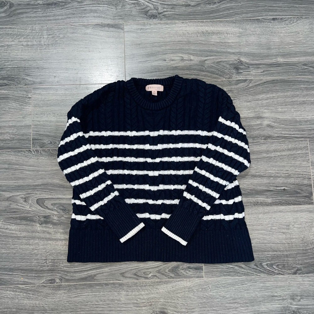 Philosophy Navy Blue Knit Sweater